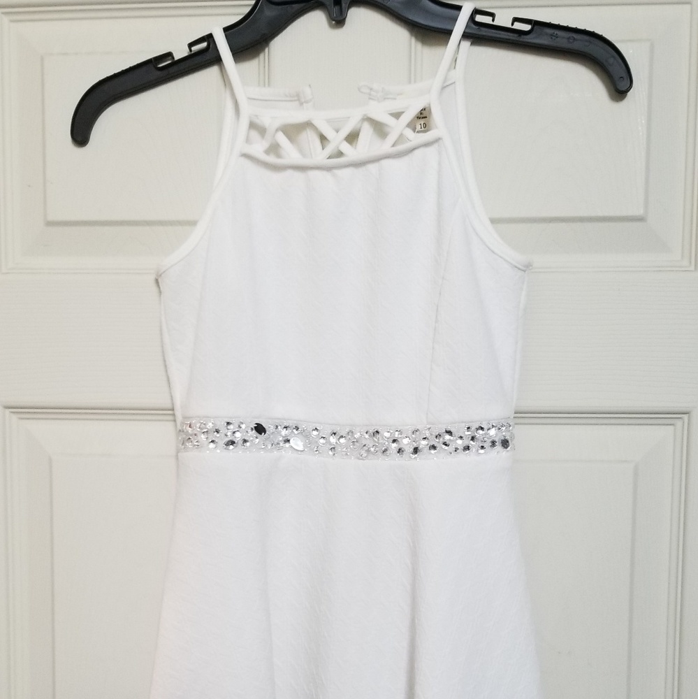 New White rhinestone dress